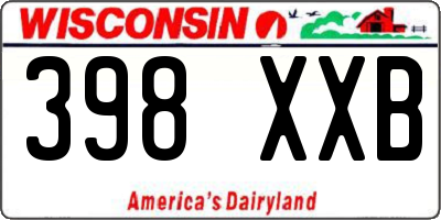 WI license plate 398XXB