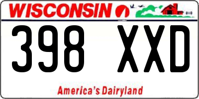 WI license plate 398XXD