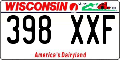 WI license plate 398XXF
