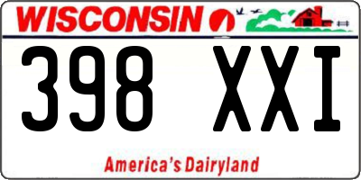 WI license plate 398XXI