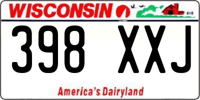 WI license plate 398XXJ
