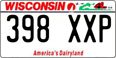 WI license plate 398XXP
