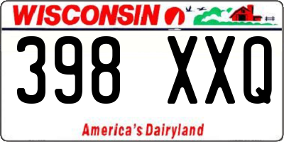 WI license plate 398XXQ