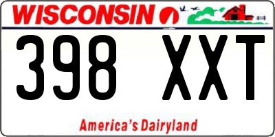 WI license plate 398XXT
