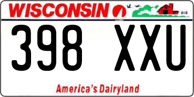 WI license plate 398XXU