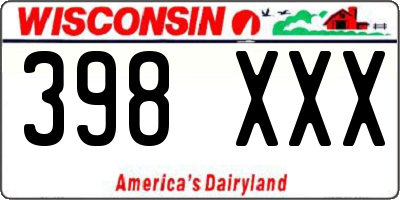 WI license plate 398XXX