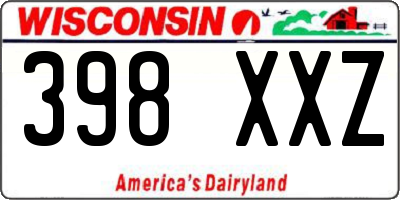 WI license plate 398XXZ