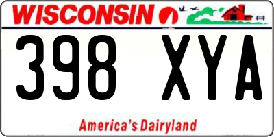 WI license plate 398XYA
