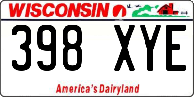 WI license plate 398XYE