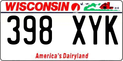 WI license plate 398XYK
