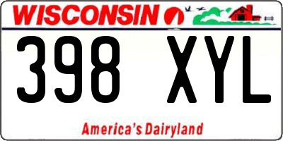 WI license plate 398XYL