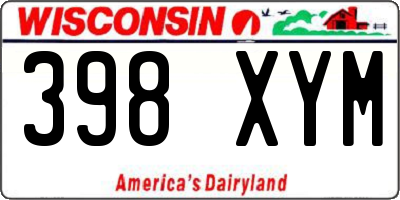 WI license plate 398XYM