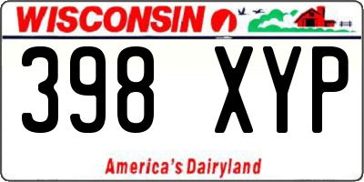 WI license plate 398XYP
