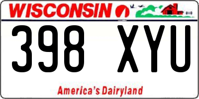 WI license plate 398XYU