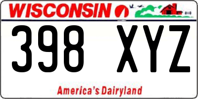 WI license plate 398XYZ