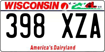 WI license plate 398XZA