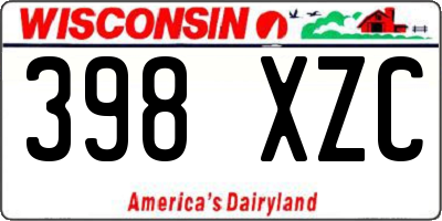 WI license plate 398XZC