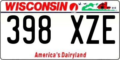 WI license plate 398XZE