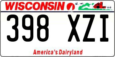 WI license plate 398XZI