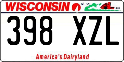 WI license plate 398XZL