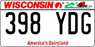 WI license plate 398YDG