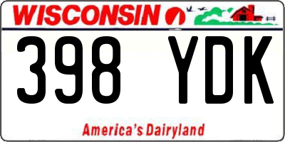 WI license plate 398YDK