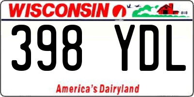 WI license plate 398YDL