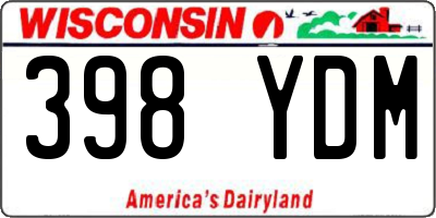 WI license plate 398YDM