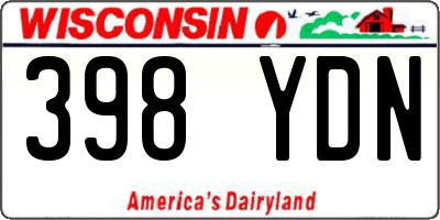 WI license plate 398YDN