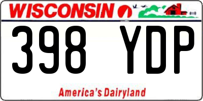 WI license plate 398YDP