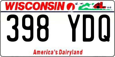 WI license plate 398YDQ