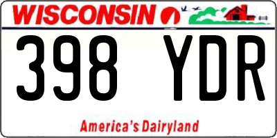 WI license plate 398YDR
