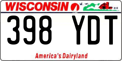 WI license plate 398YDT