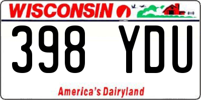 WI license plate 398YDU