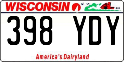 WI license plate 398YDY