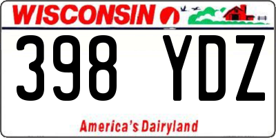 WI license plate 398YDZ