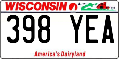 WI license plate 398YEA