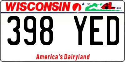 WI license plate 398YED