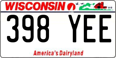 WI license plate 398YEE