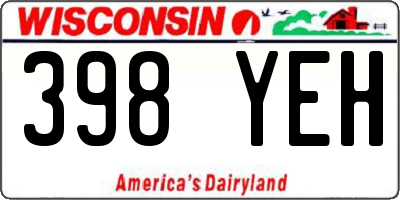 WI license plate 398YEH