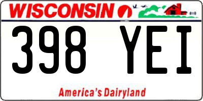 WI license plate 398YEI