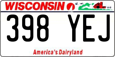 WI license plate 398YEJ
