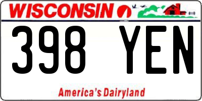 WI license plate 398YEN