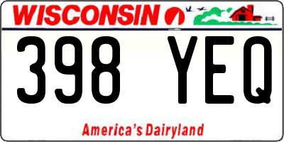 WI license plate 398YEQ