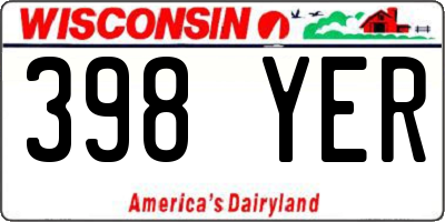 WI license plate 398YER