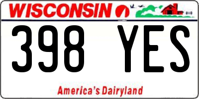WI license plate 398YES