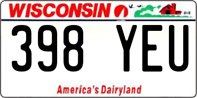 WI license plate 398YEU