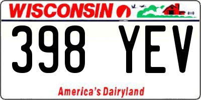 WI license plate 398YEV