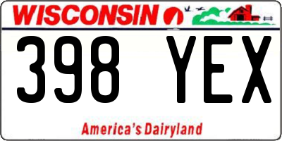 WI license plate 398YEX