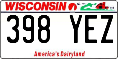 WI license plate 398YEZ